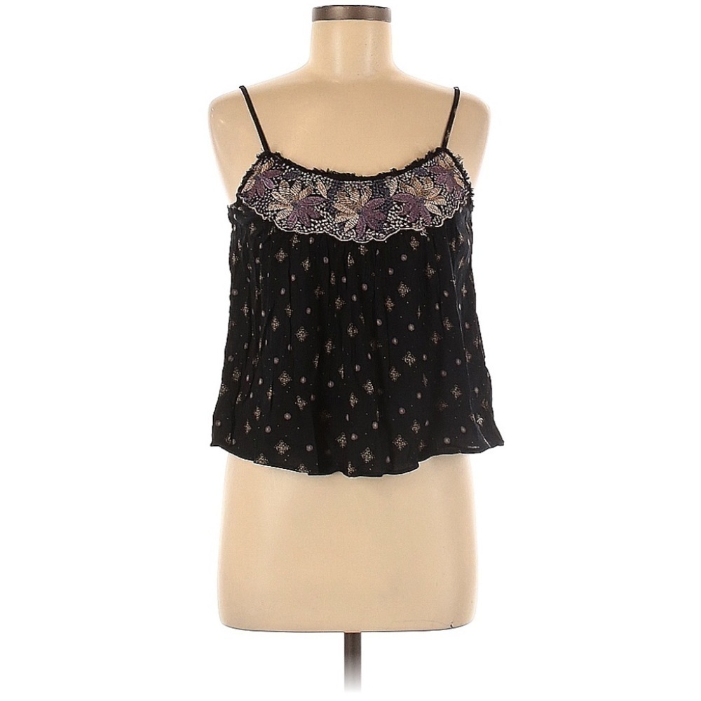 American Eagle Outfitters Embroidered Fringe Polka Dot Top l SIZE S